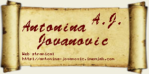 Antonina Jovanović vizit kartica